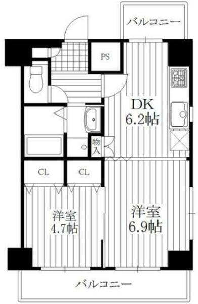 ル・シック本駒込｜東京都文京区本駒込４丁目(賃貸マンション2DK・3階・40.97㎡)の写真 その2