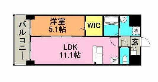 ソレイユ中央 503｜福岡県久留米市中央町(賃貸マンション1LDK・5階・40.80㎡)の写真 その2