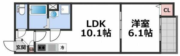 ＣＯＲＴＥＳＩＡ東今里｜大阪府大阪市東成区東今里３丁目(賃貸アパート1LDK・2階・37.23㎡)の写真 その2