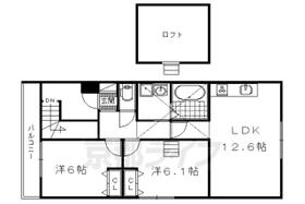 京都グランデⅡ番館 301 ｜ 京都府京都市上京区上立売通室町西入上る裏風呂町（賃貸アパート2LDK・3階・54.43㎡） その2