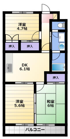 マンションはなき１ 302｜静岡県浜松市中央区入野町(賃貸マンション3DK・3階・50.11㎡)の写真 その2