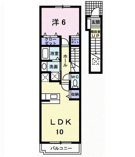 プラティーク 202｜愛知県小牧市大字岩崎(賃貸アパート1LDK・2階・42.80㎡)の写真 その2