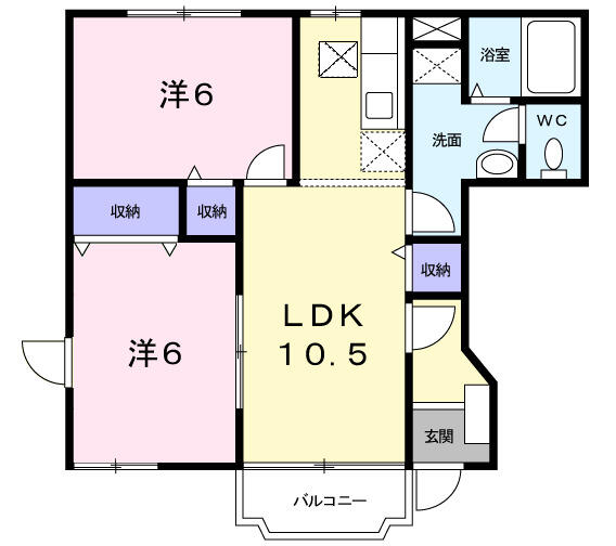 フォーレストⅡ 101｜千葉県東金市堀上(賃貸アパート2LDK・1階・51.79㎡)の写真 その2