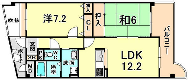 ＫＤＸレジデンス夙川ヒルズ　４番館（旧オクトス夙川） 503｜兵庫県西宮市樋之池町(賃貸マンション2LDK・5階・60.06㎡)の写真 その2