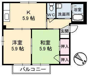 シャーメゾン庄内 A101｜愛媛県新居浜市庄内町２丁目(賃貸アパート2DK・1階・42.78㎡)の写真 その2