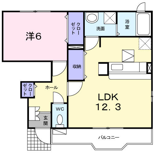 プリート　Ⅱ 102｜千葉県佐倉市井野(賃貸アパート1LDK・1階・45.99㎡)の写真 その2