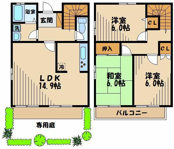 ブリージングタウン百草園 F-3-2｜東京都日野市百草(賃貸テラスハウス3LDK・--・83.70㎡)の写真 その2