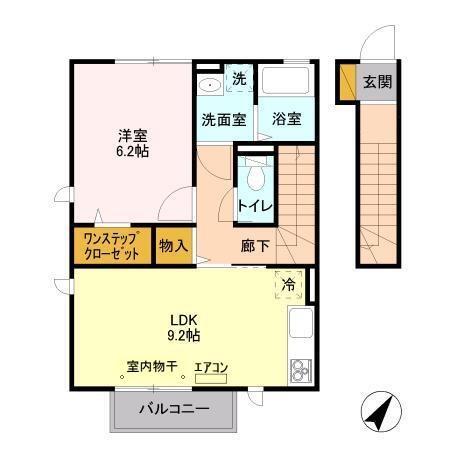 アムールⅡ 203｜千葉県市原市西五所(賃貸アパート1LDK・2階・42.40㎡)の写真 その2