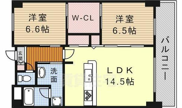 愛知県名古屋市瑞穂区八勝通２丁目(賃貸マンション2LDK・8階・65.00㎡)の写真 その2