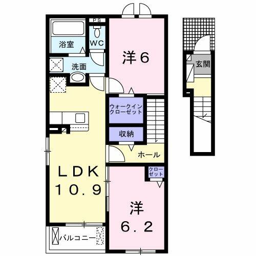 プロスペラス 204｜長野県小諸市甲(賃貸アパート2LDK・2階・58.57㎡)の写真 その2