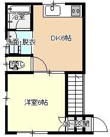 熊野町アパート 2F｜長崎県佐世保市熊野町(賃貸アパート1DK・2階・27.00㎡)の写真 その2