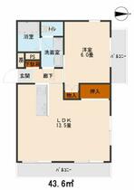 グリーンシティ桐山 203 ｜ 群馬県高崎市飯塚町（賃貸マンション1LDK・2階・43.60㎡） その2