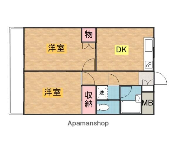 フェリスガーデン 306｜栃木県矢板市扇町１丁目(賃貸マンション2DK・3階・45.18㎡)の写真 その2