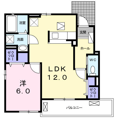 ラ　モンターニュⅣ 102｜千葉県大網白里市大竹(賃貸アパート1LDK・1階・46.03㎡)の写真 その2