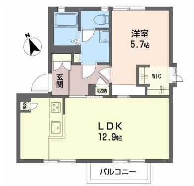 兵庫県加古川市東神吉町西井ノ口(賃貸アパート1LDK・2階・43.75㎡)の写真 その2