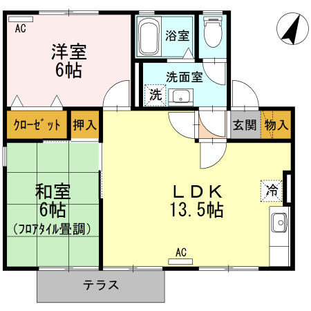 セジュール椎木 102｜愛知県豊川市為当町椎木(賃貸アパート2LDK・1階・55.39㎡)の写真 その2