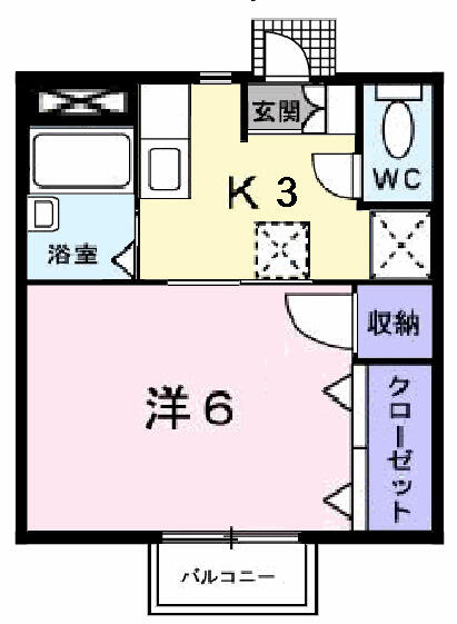 ドミール・ルシパー 206｜愛媛県新居浜市徳常町(賃貸アパート1K・2階・24.76㎡)の写真 その2