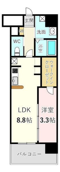 ブレス唐人町駅前 805｜福岡県福岡市中央区唐人町１丁目(賃貸マンション1LDK・8階・34.56㎡)の写真 その2