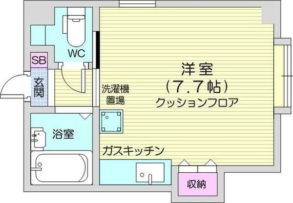 北海道札幌市中央区南五条西２１丁目(賃貸マンション1R・2階・18.14㎡)の写真 その2