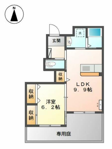 パティオス　イノバル｜大分県大分市大字猪野(賃貸アパート1LDK・1階・41.27㎡)の写真 その2