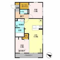 埼玉県戸田市笹目北町（賃貸アパート2LDK・3階・55.33㎡） その2