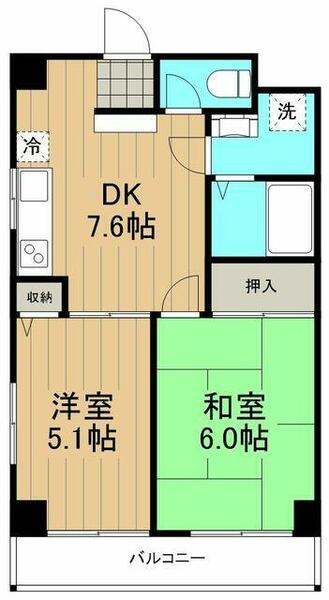 パレスグリーンヒル 0406｜神奈川県藤沢市石川３丁目(賃貸マンション2DK・4階・40.00㎡)の写真 その2