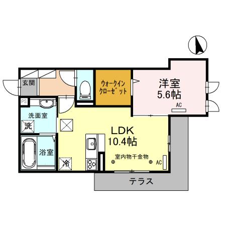 セッティエーム高崎　Ｂ 103｜群馬県高崎市飯塚町(賃貸アパート1LDK・1階・42.02㎡)の写真 その2