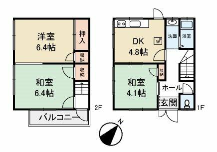 物部テラス 1｜兵庫県洲本市物部(賃貸アパート3DK・1階・52.00㎡)の写真 その2