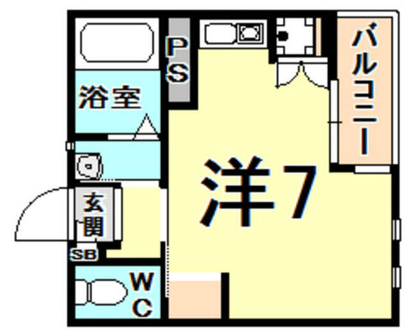 Ｋコート 101｜兵庫県西宮市北昭和町(賃貸マンション1R・1階・21.00㎡)の写真 その2