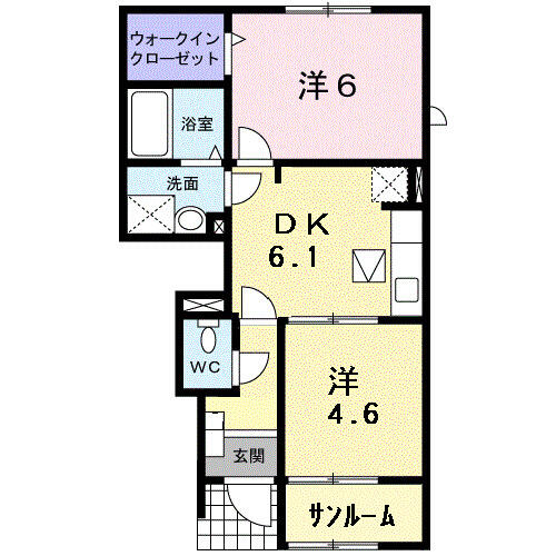 エスポワール 102｜石川県能美市浜町(賃貸アパート2DK・1階・42.90㎡)の写真 その2