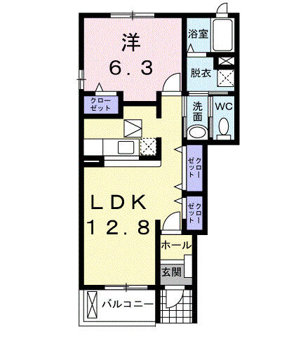 グランソレイユＫＯ　Ⅱ 103｜福島県二本松市藤之前(賃貸アパート1LDK・1階・46.49㎡)の写真 その2