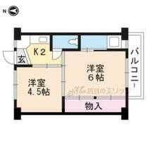 京都府長岡京市粟生畑ケ田（賃貸マンション2K・4階・28.98㎡） その2