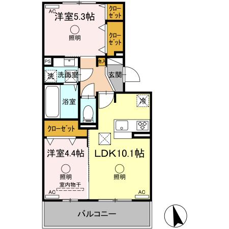 同じ建物の物件間取り写真 - ID:243006373624