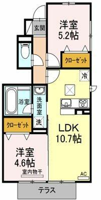 愛知県瀬戸市若宮町３丁目(賃貸アパート2LDK・1階・49.03㎡)の写真 その2