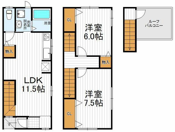 大阪府大阪市阿倍野区阿倍野筋４丁目(賃貸一戸建2LDK・--・69.67㎡)の写真 その2