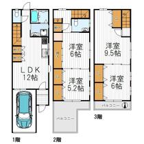 大阪府大阪市阿倍野区文の里４丁目（賃貸一戸建4LDK・--・130.50㎡） その2