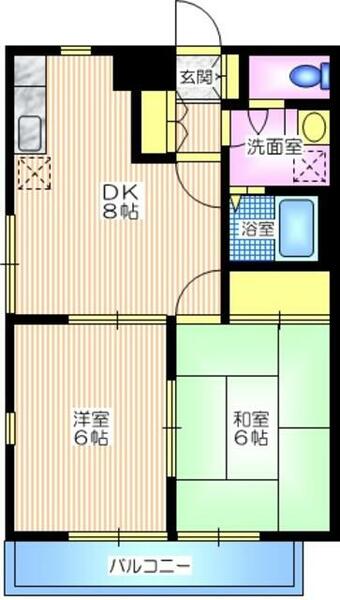 神奈川県横浜市青葉区新石川３丁目(賃貸マンション2DK・1階・46.95㎡)の写真 その2