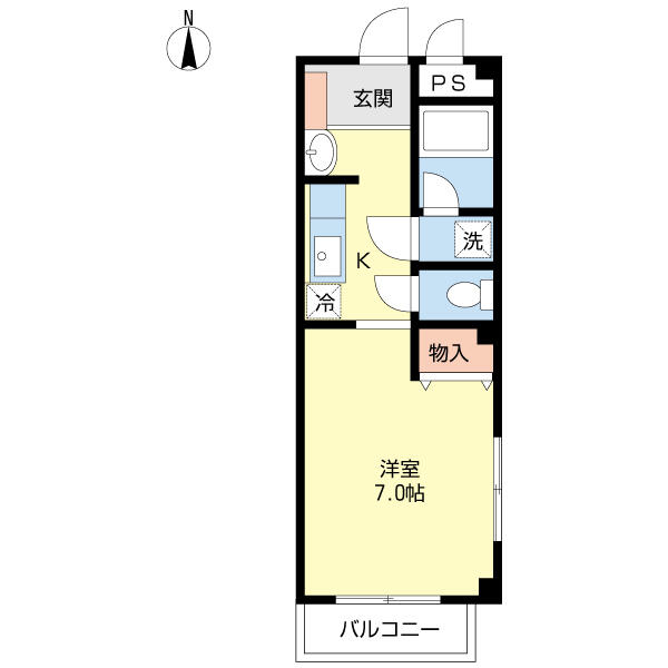 トシノ邦栄マンション 0301｜埼玉県越谷市千間台西２丁目(賃貸マンション1K・3階・27.00㎡)の写真 その2