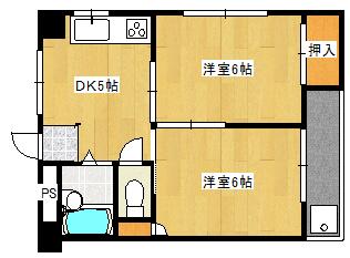 兵庫県神戸市灘区灘北通７丁目(賃貸マンション2DK・3階・30.00㎡)の写真 その2