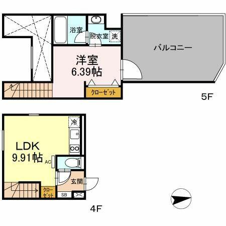 東京都中野区中央４丁目(賃貸マンション2DK・1階・42.22㎡)の写真 その2