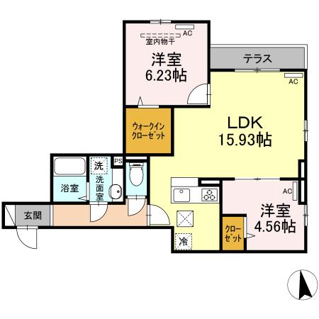 東京都新宿区下落合４丁目(賃貸アパート2LDK・1階・60.37㎡)の写真 その2