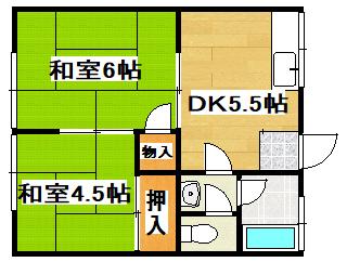 兵庫県加古川市野口町二屋(賃貸マンション2DK・3階・32.86㎡)の写真 その2