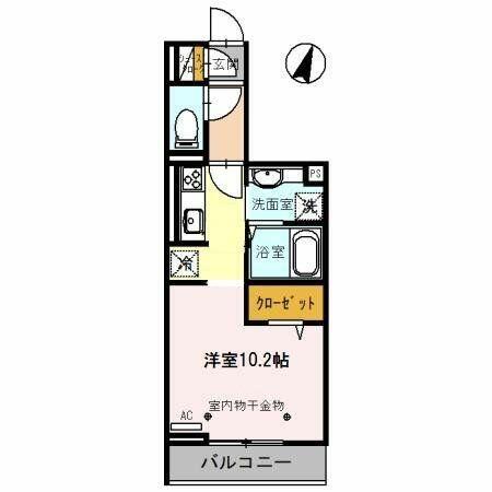 埼玉県さいたま市中央区下落合２丁目(賃貸アパート1R・2階・28.34㎡)の写真 その2