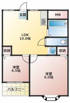 生野コーポ｜大阪府大阪市生野区中川東２丁目(賃貸マンション2LDK・3階・41.00㎡)の写真 その2