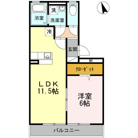 リーベ　Ａ棟 302｜福岡県久留米市江戸屋敷２丁目(賃貸アパート1LDK・3階・42.49㎡)の写真 その2