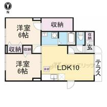 エクセルヴィラＡ棟（北） 102 ｜ 奈良県生駒市壱分町（賃貸アパート2LDK・1階・54.86㎡） その2