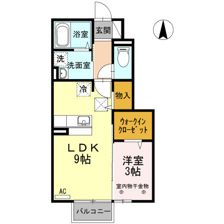 ファインビュー御山 101｜福島県福島市御山字清水尻(賃貸アパート1LDK・1階・33.60㎡)の写真 その2