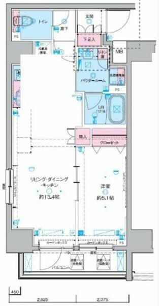 東京都千代田区東神田２丁目(賃貸マンション1LDK・6階・43.50㎡)の写真 その2