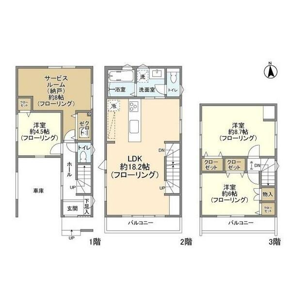 Ｋｏｌｅｔ府中西府＃０９｜東京都府中市西府町３丁目(賃貸一戸建3SLDK・--・101.65㎡)の写真 その2