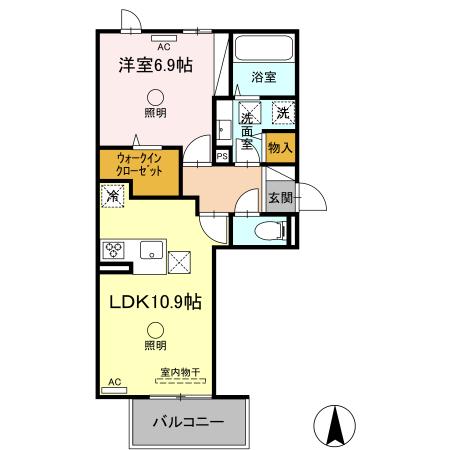 ルピナスシーサイド　Ｅ棟 103｜熊本県荒尾市大島(賃貸アパート1LDK・1階・45.80㎡)の写真 その2